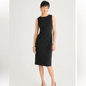 J.Crew stretch crepe sheath dress in four-season stretch in black